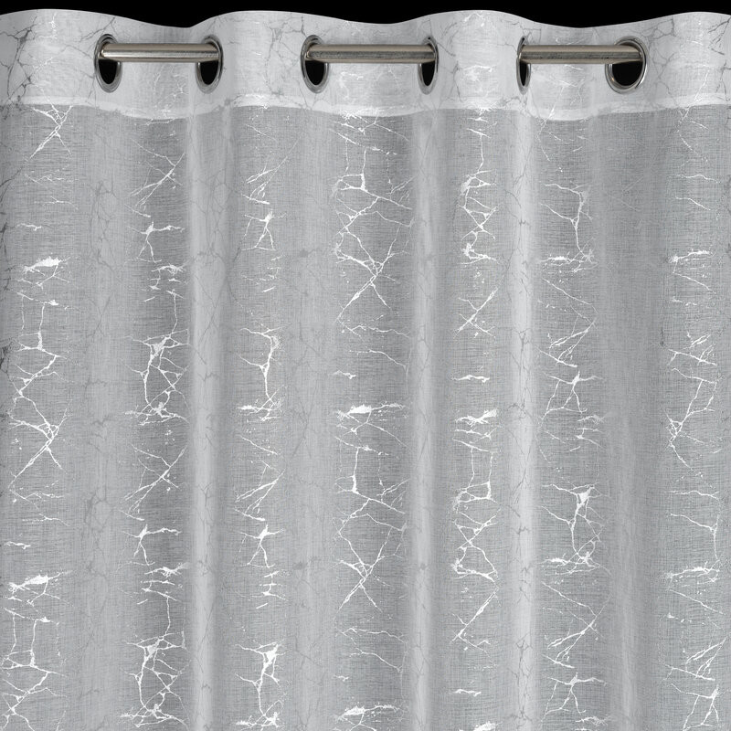 Reva etamin függöny márvány mintával Fehér 140x250 cm