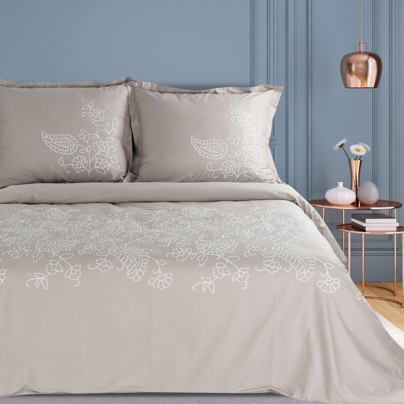 10a hímzett pamut-szatén ágyneműhuzat Bézs 160x200 cm - 70x80 cm 2db 10a hímzett pamut-szatén ágyneműhuzat Bézs 160x200 cm - 70x80 cm 2db
