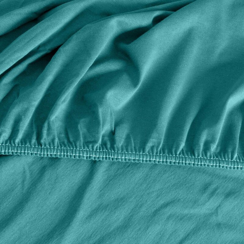 Adela jersey pamut gumis lepedő Türkiz 120x200 cm +25cm