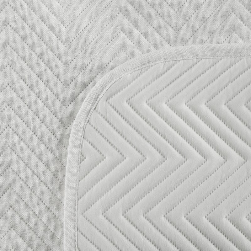 Len3 vászon szerkezetű préselt mintás ágytakaró Fehér 200x220 cm