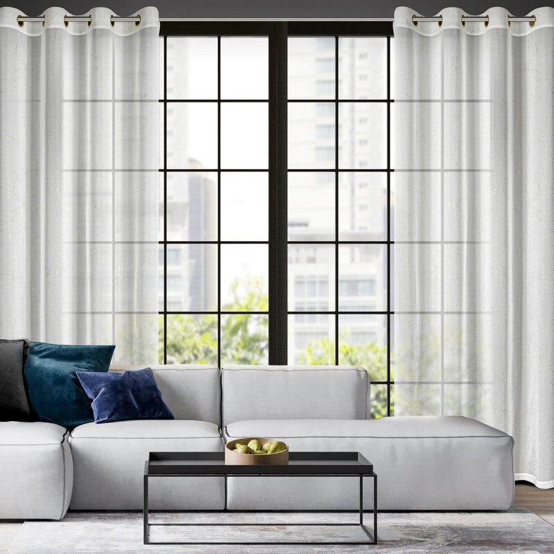 Hera mintás dekor függöny Fehér 140x250 cm