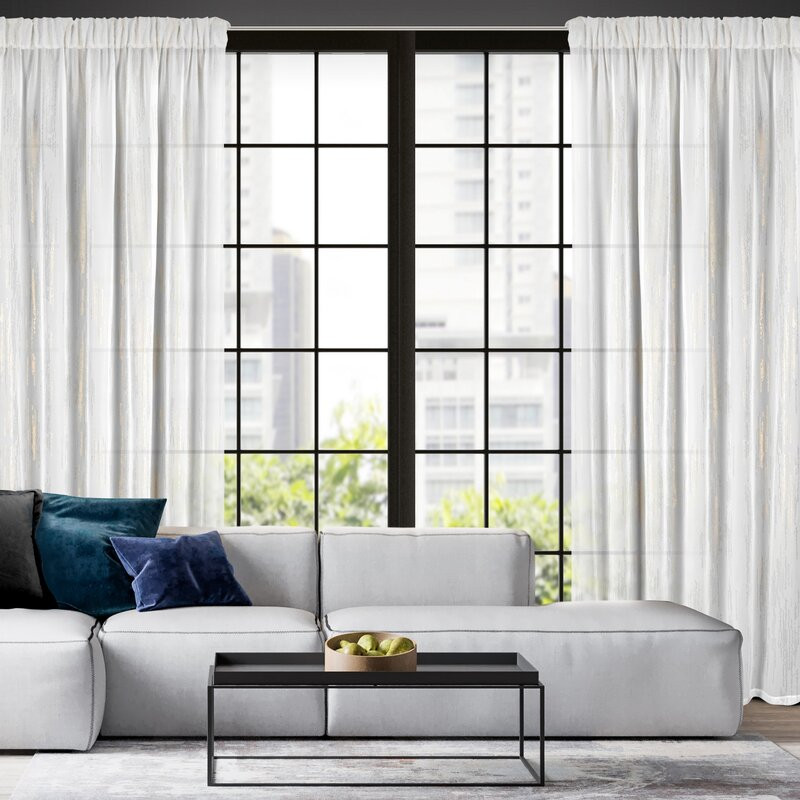Astra mintás dekor függöny Fehér 140x270 cm