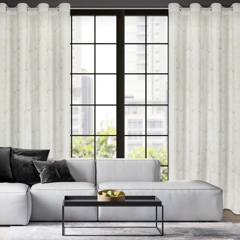 Emili mintás dekor függöny Natúr 140x250 cm