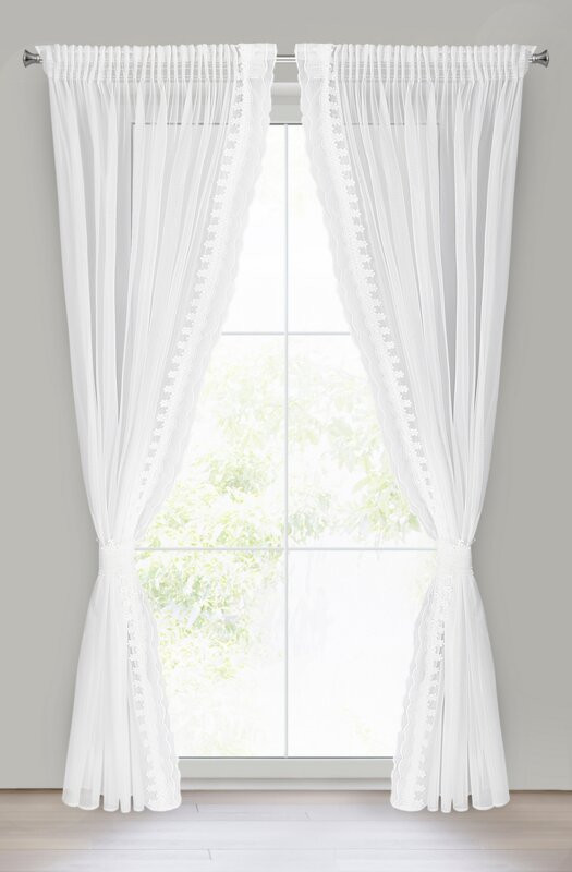 Larisa dekor függöny szett Fehér 140x270 cm 2db