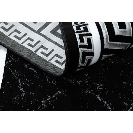 TOP! Kab. Modern GLOSS szőnyeg 2813 87 elegáns, görög fekete / szürke 80x150 cm