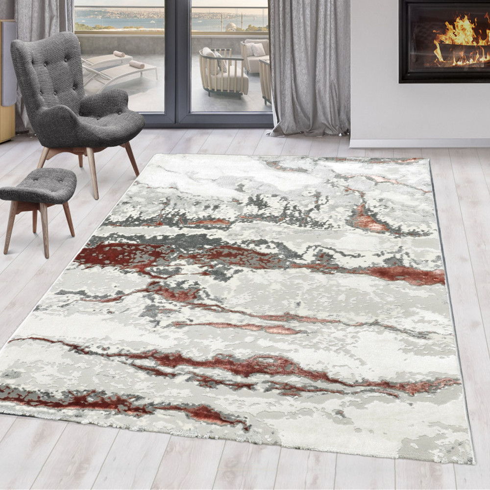 Den. Sunset 8435 Fehér-Pink 120x170cm modern szőnyeg
