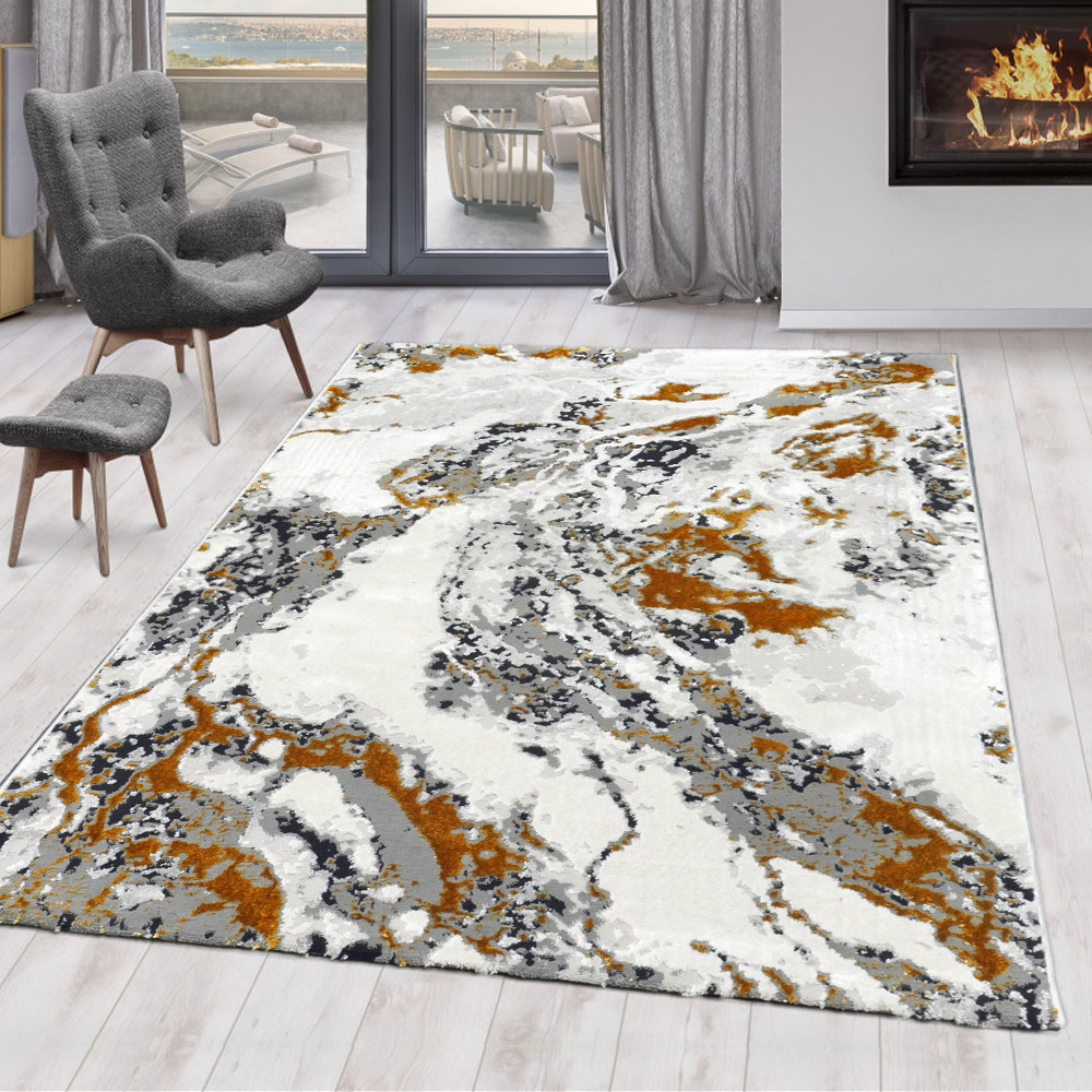 Den. Sunset 8441 Fehér-Arany 160x230cm modern szőnyeg