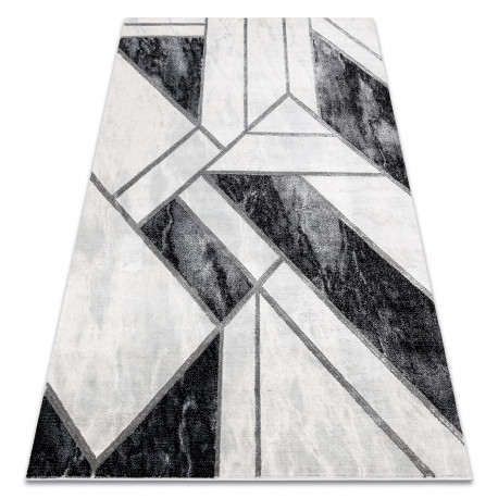 Kab. EMERALD szőnyeg 81953 glamour, elegáns márvány, geometriai fekete / ezüst 180x270 cm