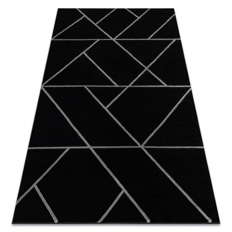 Kab. EMERALD szőnyeg 7543 glamour, elegáns geometriai fekete / ezüst 140x190 cm