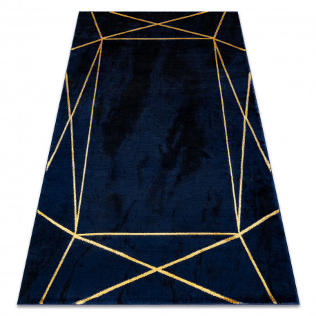 Kab. EMERALD szőnyeg 1022 glamour, elegáns geometriai sötétkék / arany 160x220 cm