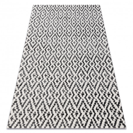 Kab. Modern szőnyeg MUNDO E0621 geometriai szabadtéri bézs / fekete 160x220 cm Kab. Modern szőnyeg MUNDO E0621 geometriai szabadtéri bézs / fekete 160x220 cm