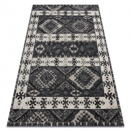 Kab. Modern szőnyeg MUNDO E0651 etnikai szabadtéri bézs / fekete 200x290 cm Kab. Modern szőnyeg MUNDO E0651 etnikai szabadtéri bézs / fekete 200x290 cm