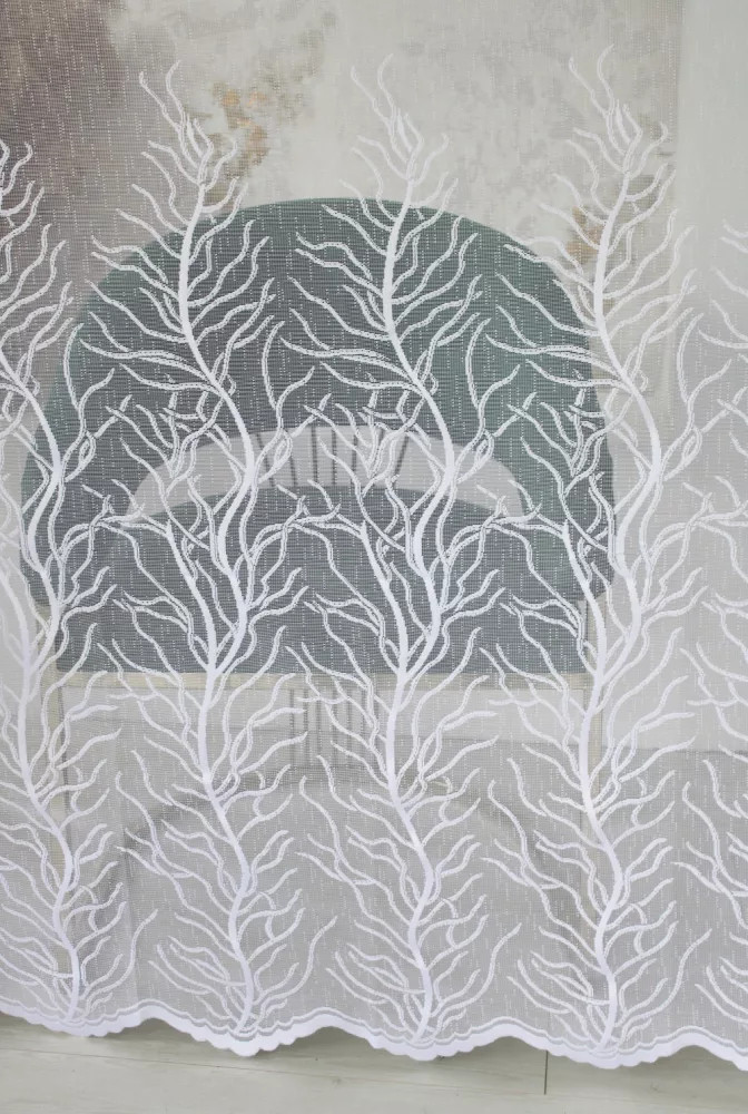 TRD. Kész függöny Életfa mintás Fehér 200x160cm