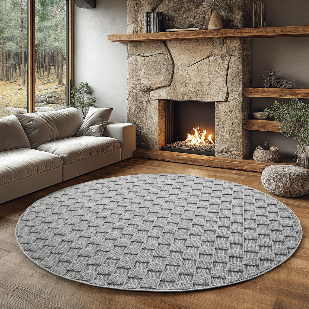 Ay. Helix modern kör szőnyeg 200 x 200 cm 2203 ezüst