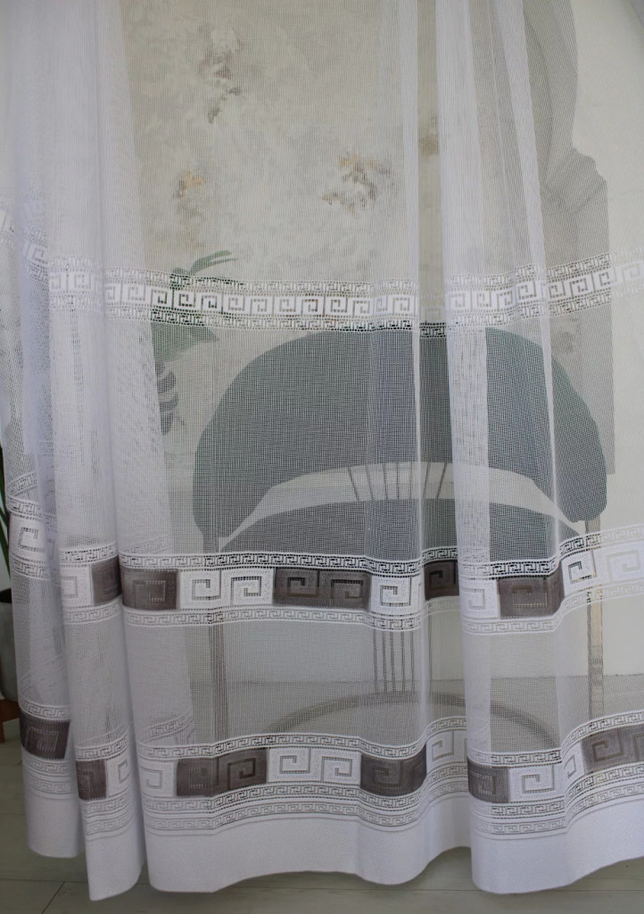 TRD. Kész függöny Görög szürke mintás 400x180cm