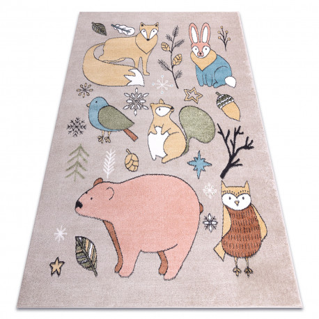 Kab. Szőnyeg FUN Forester gyerekeknek, állatok, erdei bézs 160x220 cm Kab. Szőnyeg FUN Forester gyerekeknek, állatok, erdei bézs 160x220 cm