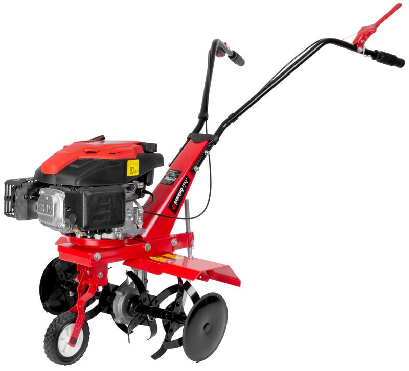 Benzinmotoros kapálógép, Strend Pro QK60, piros/fekete, 4 LE, munkaszélesség: 59 cm, munkamélység: 13-26 cm, 6 késes, négyütemű, léghűtéses