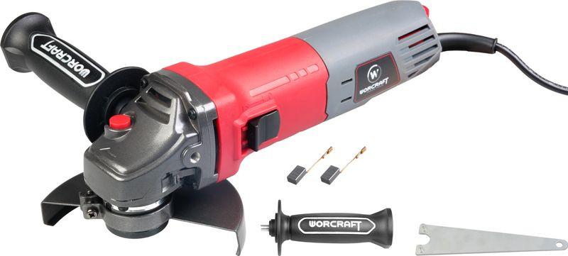 Elektromos sarokcsiszoló, Worcraft AG08-125S, piros/fekete, 125 mm, 820 W, 11 000 fordulat/perc, 230 V