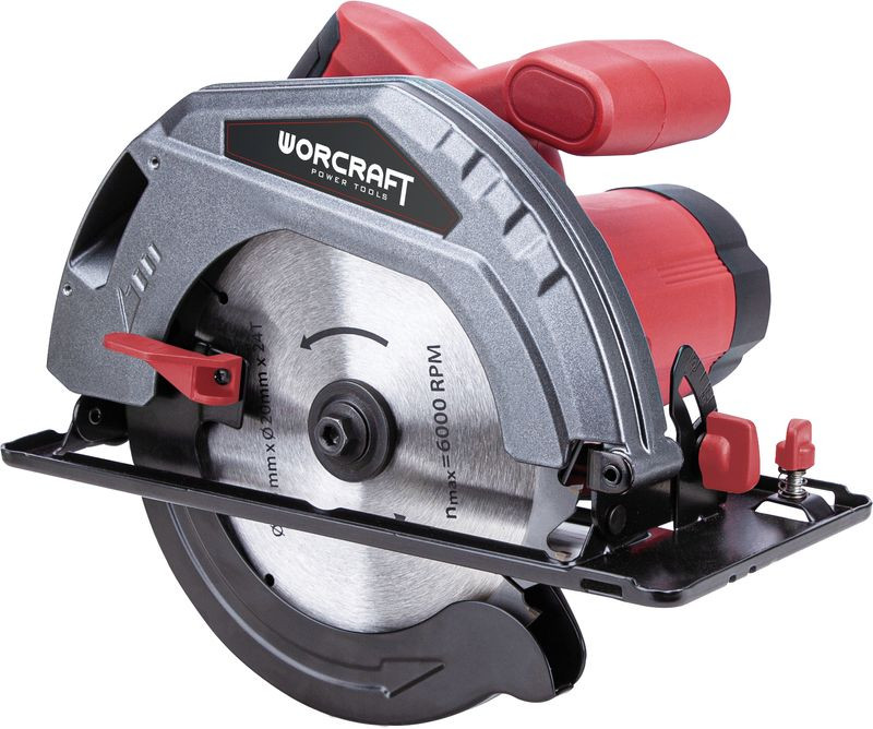 Elektromos körfűrész, Worcraft CS15-185, 1500 W, 185 mm tárcsa, 5000 fordulat/perc, 0-45° állítható, fűrészlapvédő, reteszelő kapcsoló