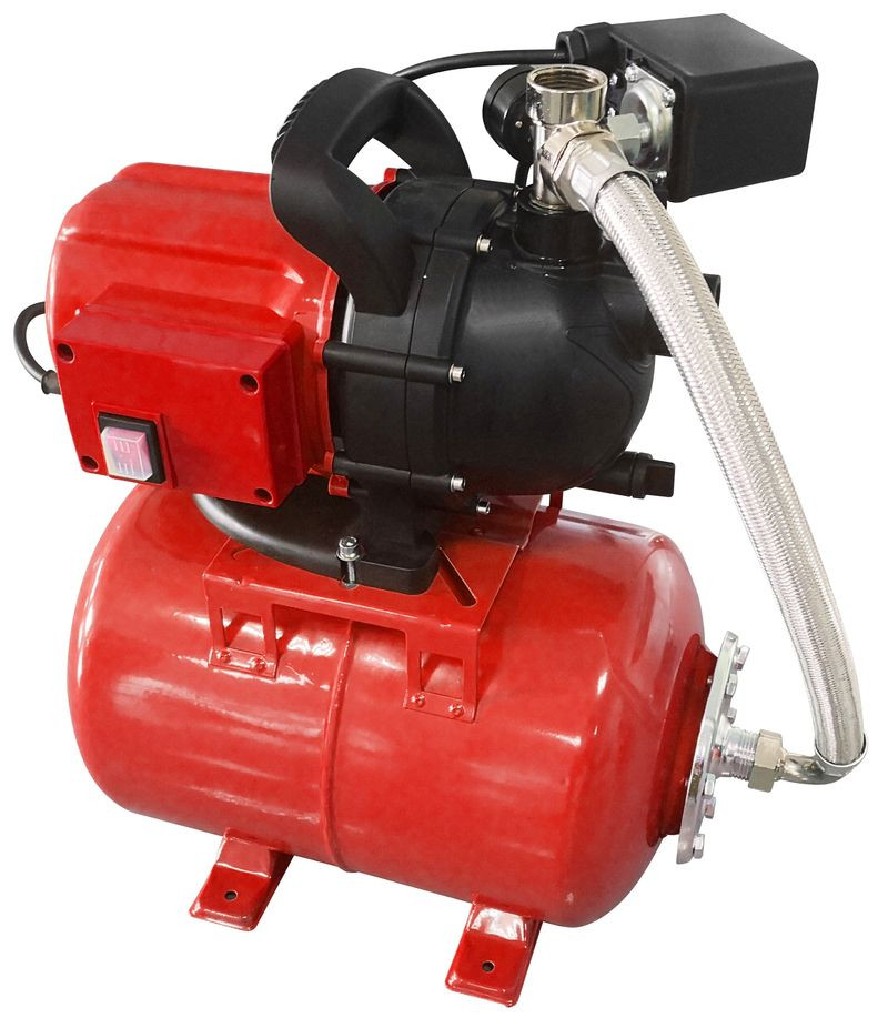 Házi vízmű, Strend Pro Garden, piros/fekete, 1000 W, tartály: 24 l, maximális átfolyás: 3500 l/óra, festett acél, tiszta vízhez és esővízhez