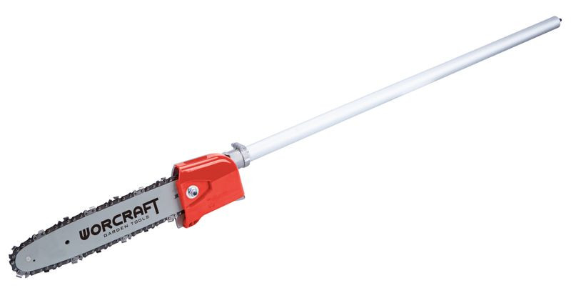Bozótvágóhoz láncfűrész feltét, Worcraft CGT-S40LiBHP bozótvágóhoz, piros, a bozótvágót láncfűrésszé alakítja