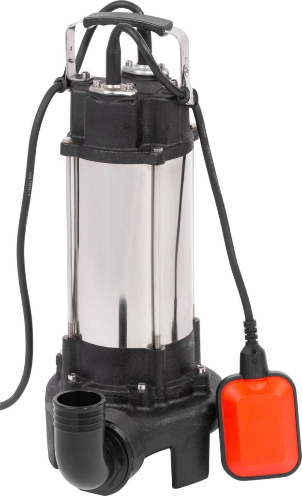Elektromos búvárszivattyú, Strend Pro SCV1100, fekete/ezüst, 1100 W, 8 m kábel, maximális emelőmagasság: 10 m, 375 l/perc, IPX8, szennyvízhez, úszókapcsolós, késes