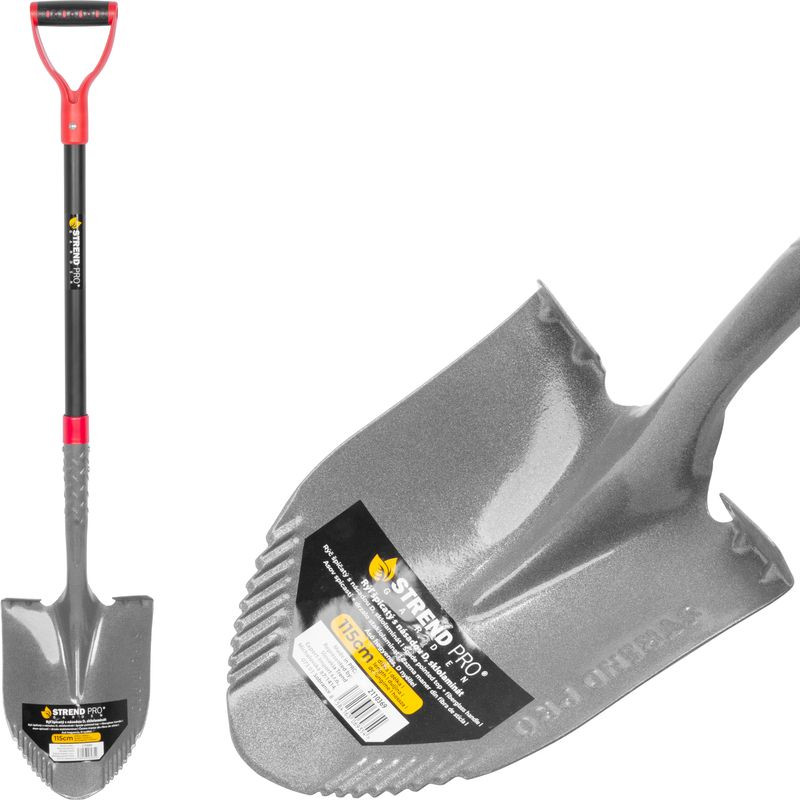 Ásó Strend Pro Garden ErgoBULL, hegyes, üvegszálas D-nyéllel 1150 mm