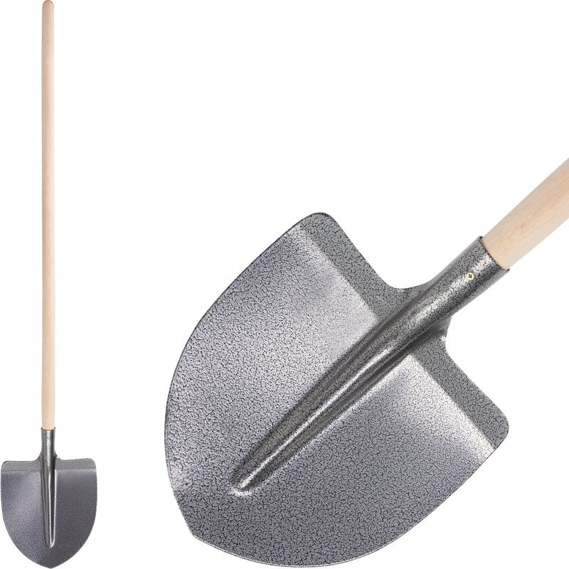 Lapát, Strend Pro Garden S510SLK.WH, szürke, 149 cm, 27 cm munkaszélesség, acél fej, fa nyél, íves