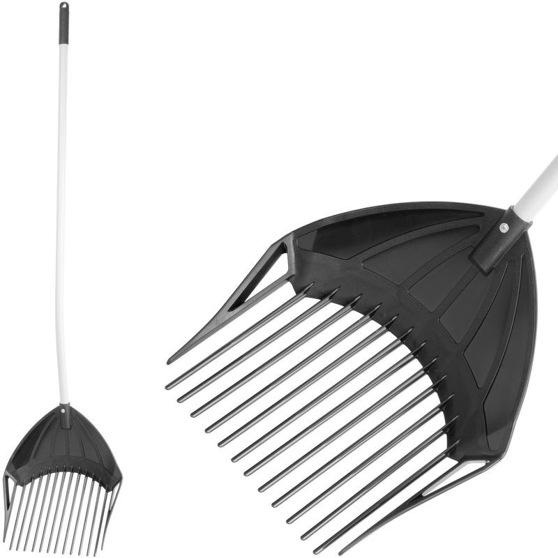 Kerti lapát és gereblye, Strend Pro Garden MGT-888R, fekete, HS-ABS műanyag fej, fém nyél, 3 az 1-ben: gereblye, lapát, szita, 120 cm nyél