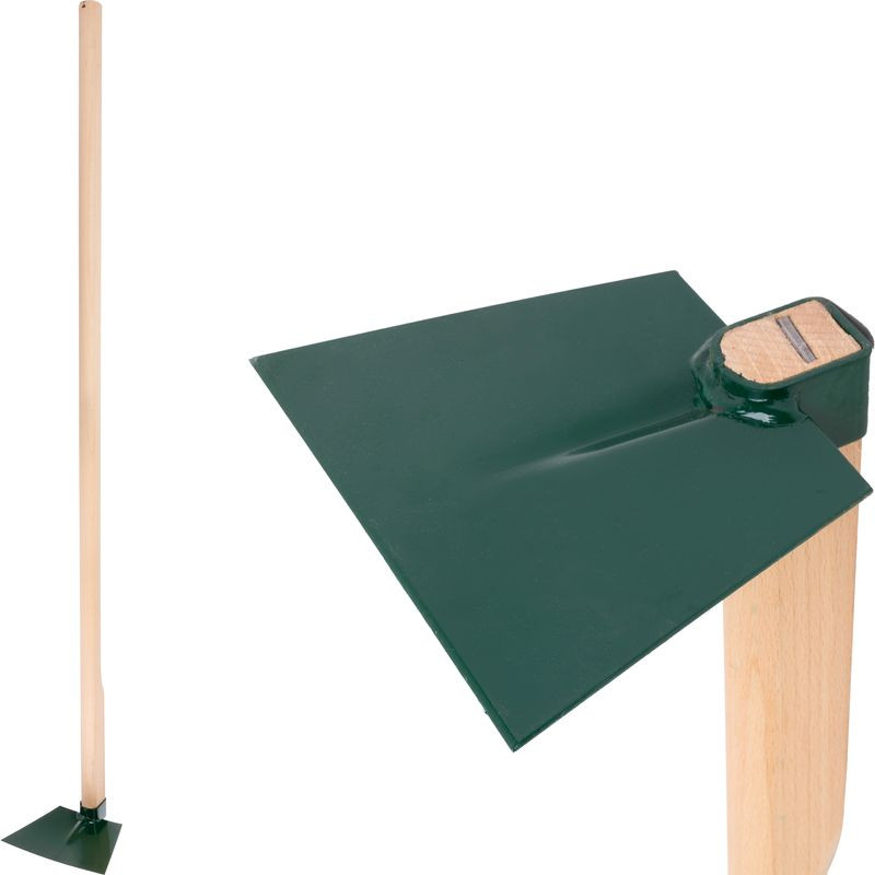 Kerti kapa, Fed, sötétzöld, egyenes, 120 cm nyél, 17,5 cm munkaszélesség, acél fej, fa nyél