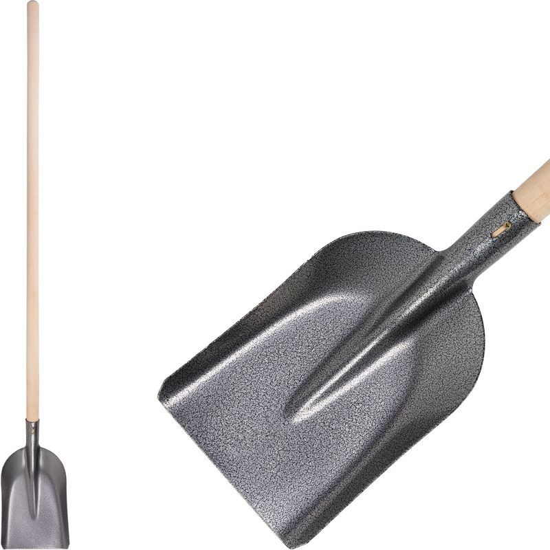 Lapát, Strend Pro Garden S504A.WH 7131, szürke, 130 cm, 18,5 cm munkaszélesség, acél fej, fa nyél, egyenes