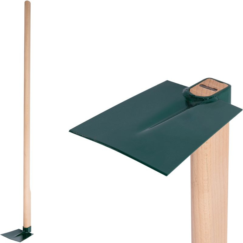 Kerti kapa, Fed, zöld, egyenes, 120 cm nyél, 12,5 cm munkaszélesség, acél fej, fa nyél