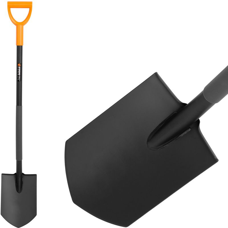 Ásó, Strend Pro Garden ErgoLine1200, 120 cm, hegyes fej, fekete, acél fej, acél nyél, D markolat