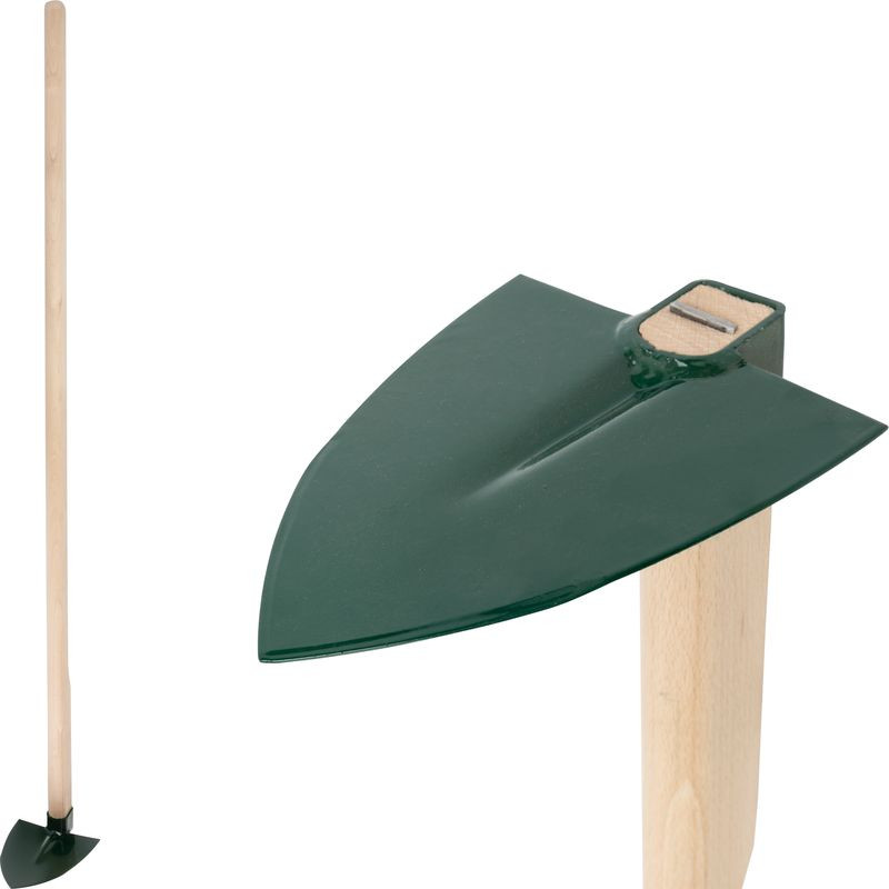 Kerti kapa, Fed, sötétzöld, hegyes, 120 cm nyél, 13 cm munkaszélesség, acél fej, fa nyél