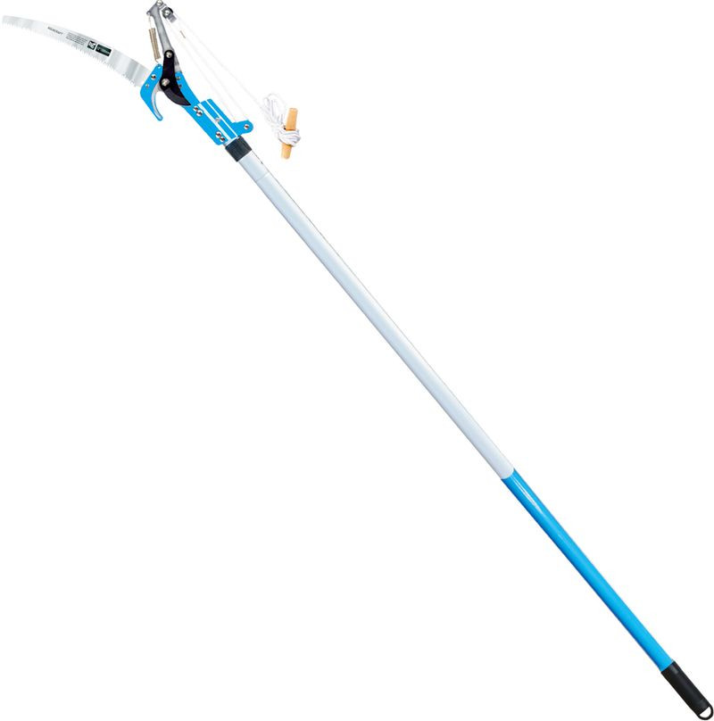 Ágvágó olló, Aquacraft 320070, kék/fehér, teleszkópos rúddal, fűrésszel, 180-300 cm, alumínium nyél, acél penge, köteles mechanika