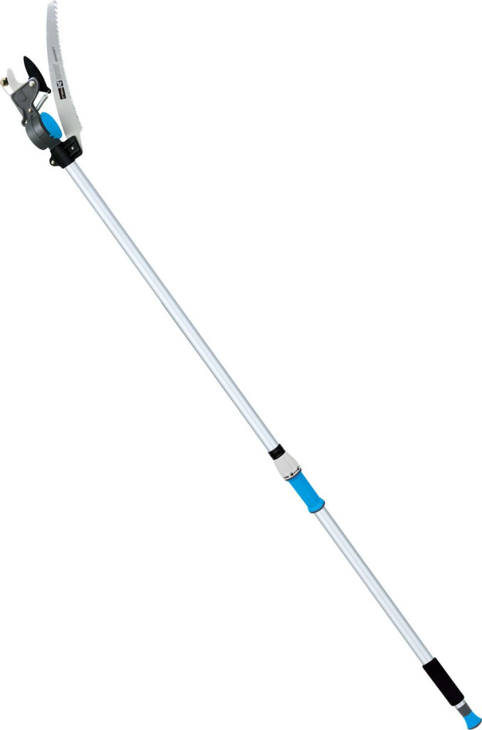 Ágvágó olló, Aquacraft 320146, ezüst, teleszkópos rúddal, fűrésszel, 200 cm, alumínium nyél, acél penge, 180°-ban forgatható
