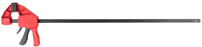 Gyorsszorító, Strend Pro Premium DT6608, fekete/piros, 900 mm, egykezes, gyors kioldással, nyújtásra is alkalmas, maximum 150 kg szorítónyomás