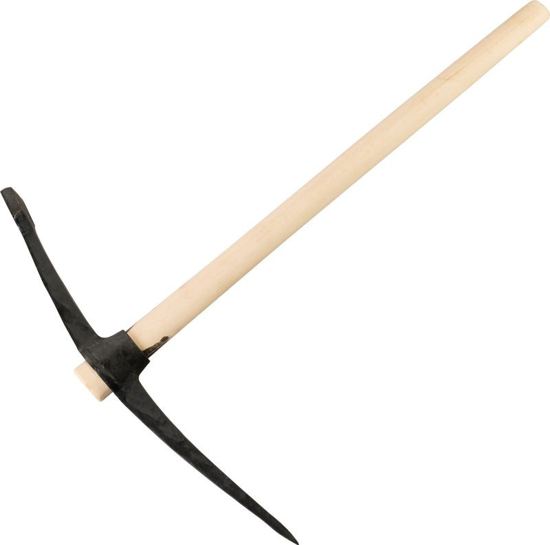 Csákány, Strend Pro Garden P-405, fekete, 3000 g, fa nyél, acél fej, kétoldalas, kalapáccsal, kemény és sziklás talajhoz