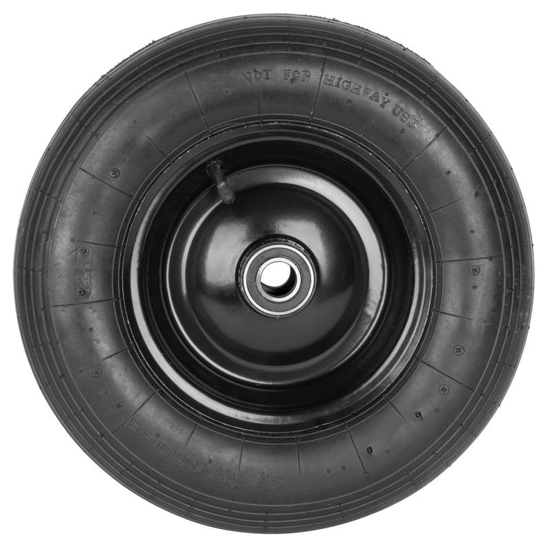 Talicska és kézikocsi kerék, Strend Pro Garden WBw 25, fekete, felfújható, 39 cm átmérő, 9 cm szélesség, tengelyfurat: 25 mm