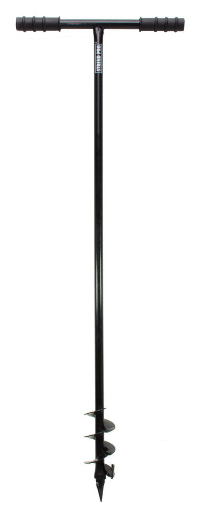 Kézi földfúró, Strend Pro Garden Edo 60, fekete, acél, 110 mm spirál, faültetéshez, kerítésépítéshez és építési munkákhoz