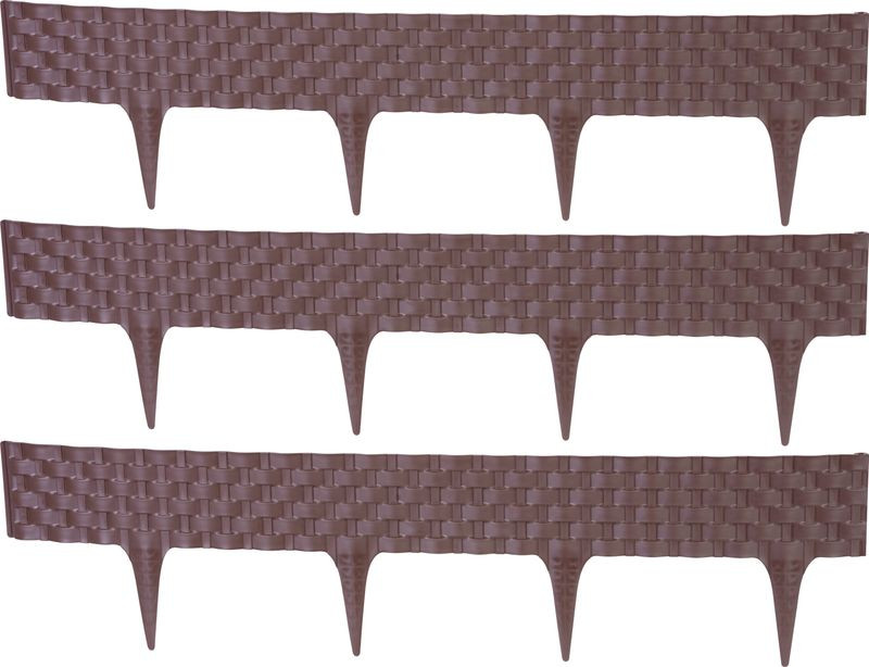 Kerti paliszád, Strend Pro Garden RattanPalisade, sötétbarna, 80 x 29,5 cm, összekapcsolható, 240 cm hossz, formázható, rugalmas műanyag, UV-álló, 3 panel/csomag