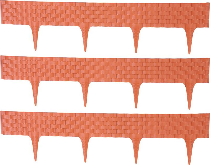 Kerti paliszád, Strend Pro Garden RattanPalisade, terrakotta, 80 x 29,5 cm, összekapcsolható, 240 cm hossz, formázható, rugalmas műanyag, UV-álló, 3 panel/csomag
