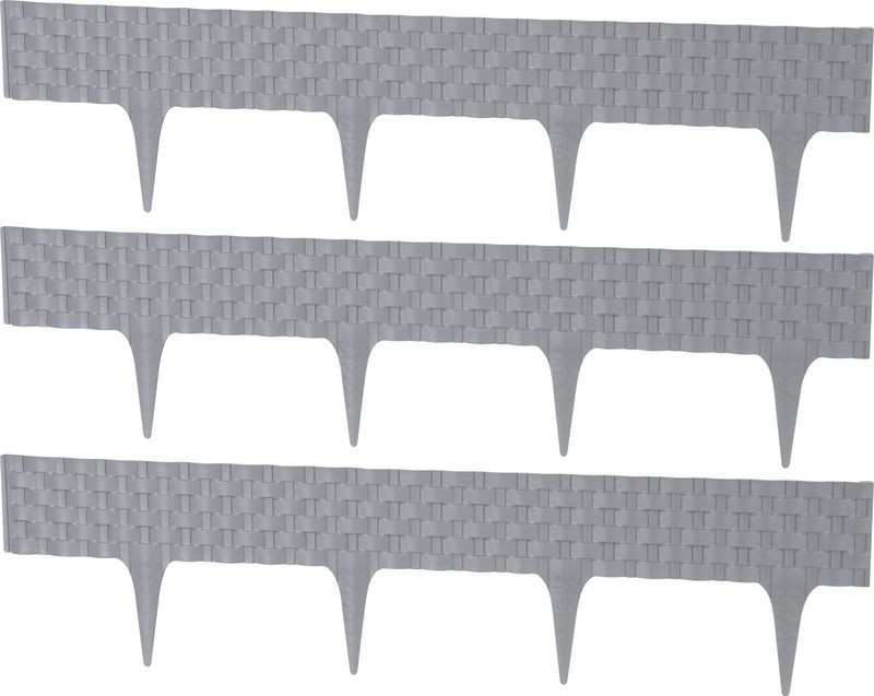 Kerti paliszád, Strend Pro Garden RattanPalisade, szürke, 80 x 29,5 cm, összekapcsolható, 240 cm hossz, formázható, rugalmas műanyag, UV-álló, 3 panel/csomag