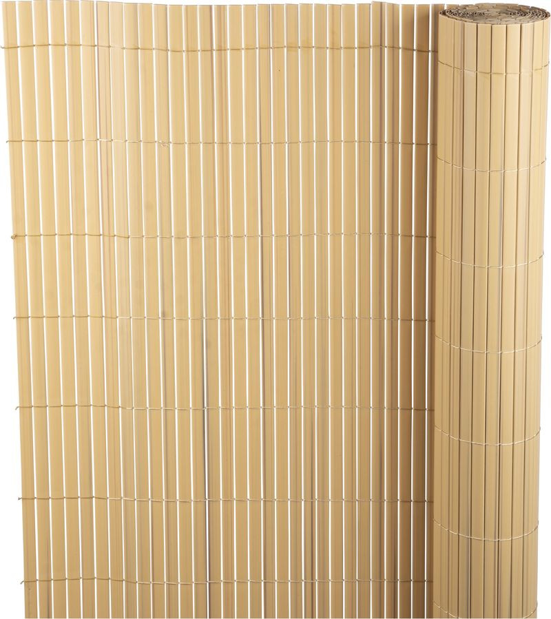 Lamellás kerítés, Strend Pro Garden Ence DF13, bambusz hatású, 100 cm x 3 m, PVC lamellák, 1300 g/m2, UV-álló, árnyékoló