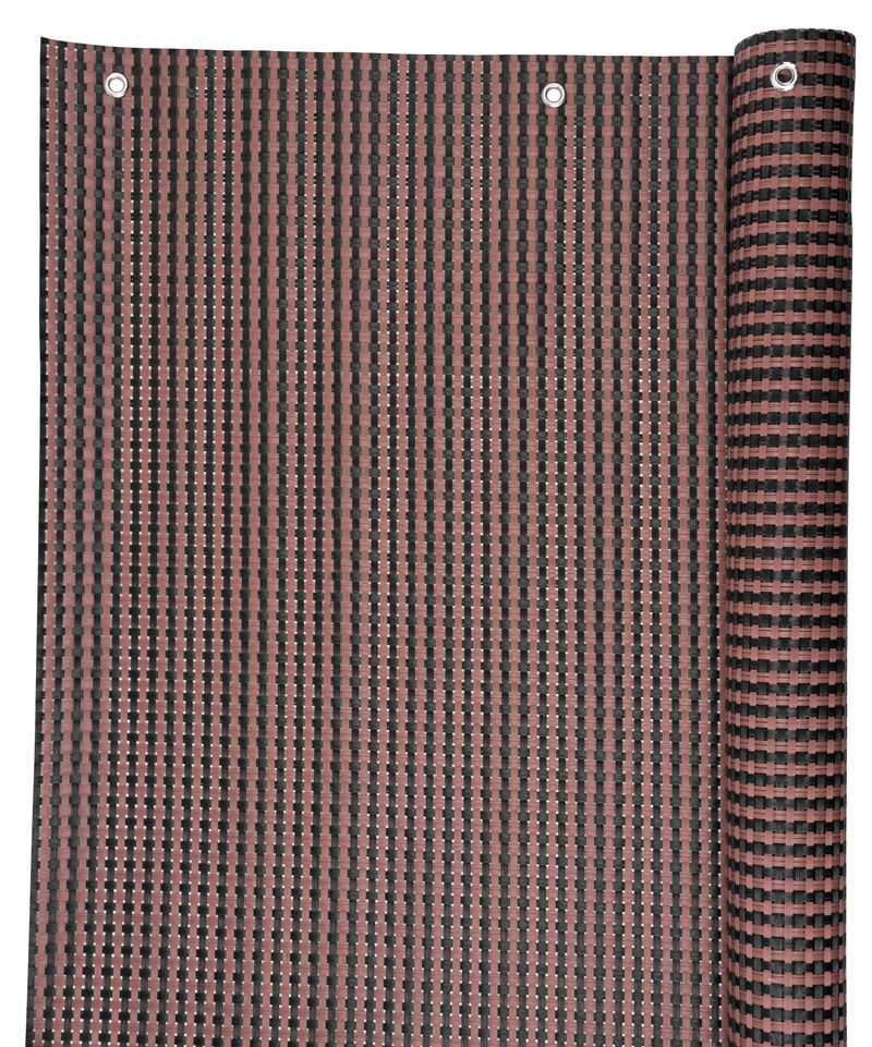 Árnyékoló háló erkélyre, Strend Pro Garden, 0,9 x 3 m, barna/fekete, UV-álló, polyrattan, szemekkel, 800 g/m2