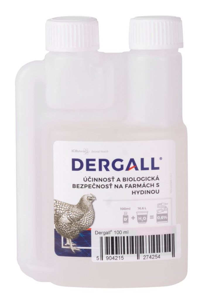 Parazitaellenes szer, Dergall, 100 ml, baromfihoz és díszmadarakhoz, gomba és atka kezelésére, növényvédőszer mentes