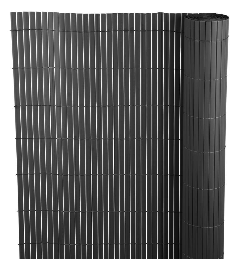 Lamellás kerítés, Strend Pro Garden Ence DF13, antracit, 90 cm x 3 m, PVC lamellák, 1300 g/m2, UV-álló, árnyékoló