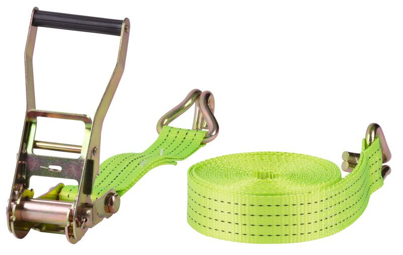 Rögzítő heveder, Strend Pro, zöld, hosszúság: 800 cm, szélesség: 5 cm, teherbírás: 2600 kg, racsnis
