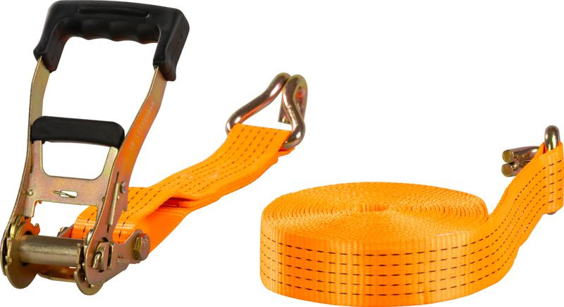 Rögzítő heveder, Strend Pro, narancssárga, hosszúság: 800 cm, szélesség: 5 cm, teherbírás: 5000 kg, racsnis