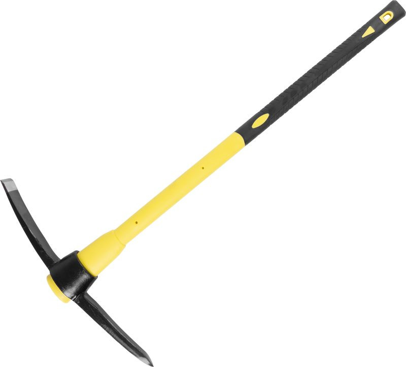 Csákány, Strend Pro Garden, sárga/fekete, 2250 g, üvegszálas nyél, acél fej, kemény és sziklás talajhoz